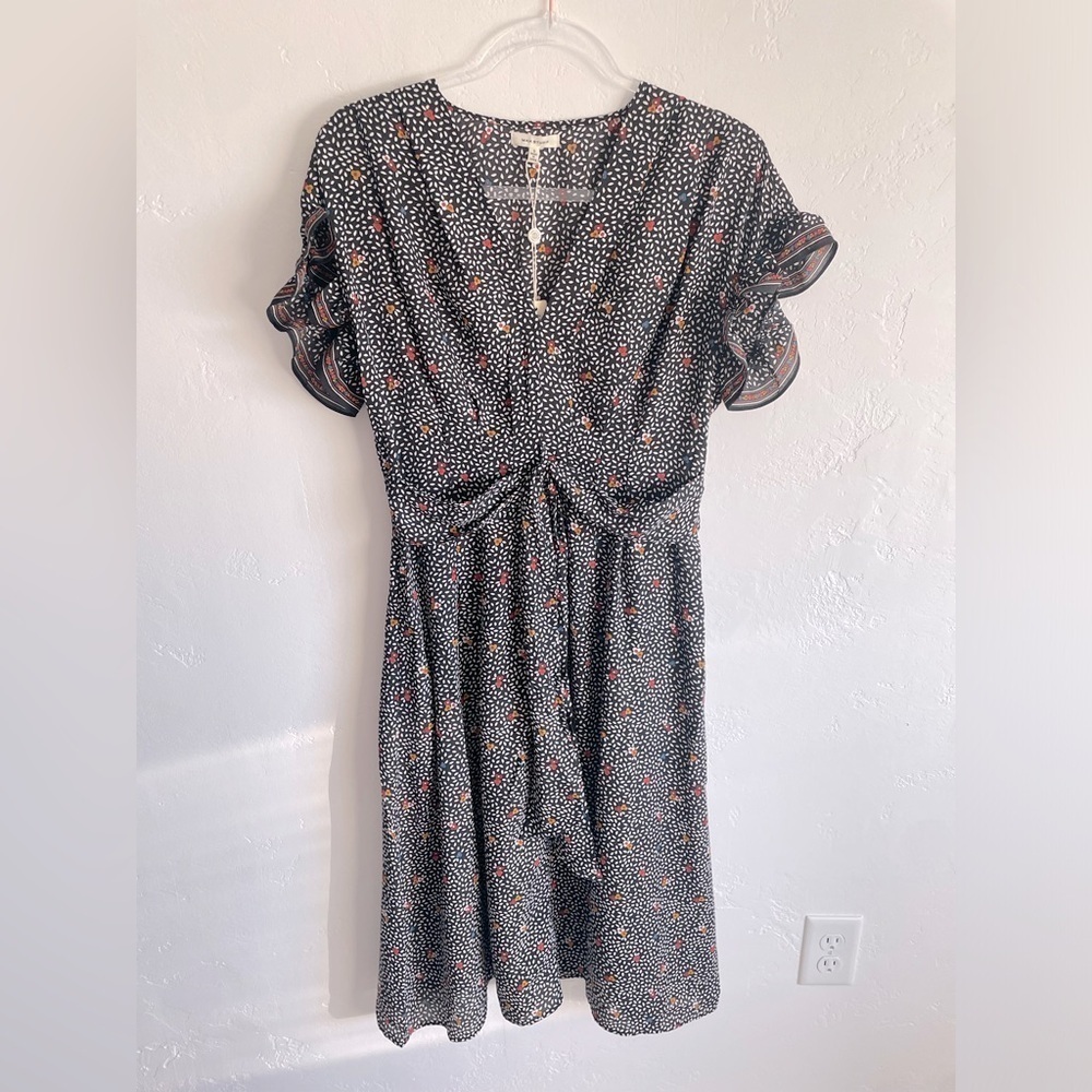 NWT Max Studio Ruffle Sleeve MIDI Dress, size S floral fall dress